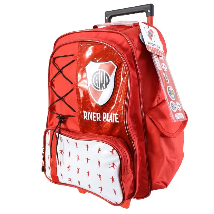 Mochila Escolar Cresko 2026 River Plate l8" con Carro Art.RI615